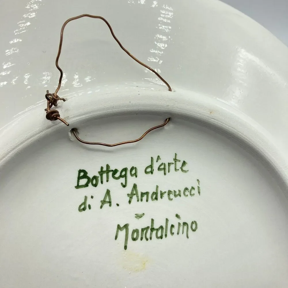3 Lot Bottega D'Arte A Andreucci Montalcino Italy Ceramic Decorative Plates 10